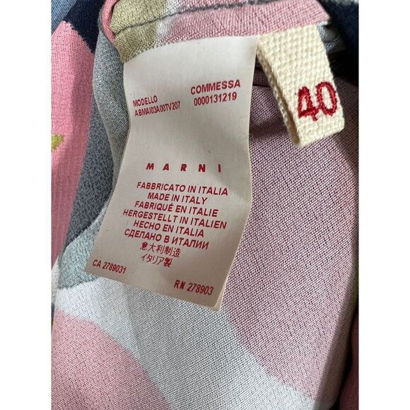 MARNI Multicolor Abstract Printed Half Sleeve Oversized Mini Dress Size … - Picture 6 of 9